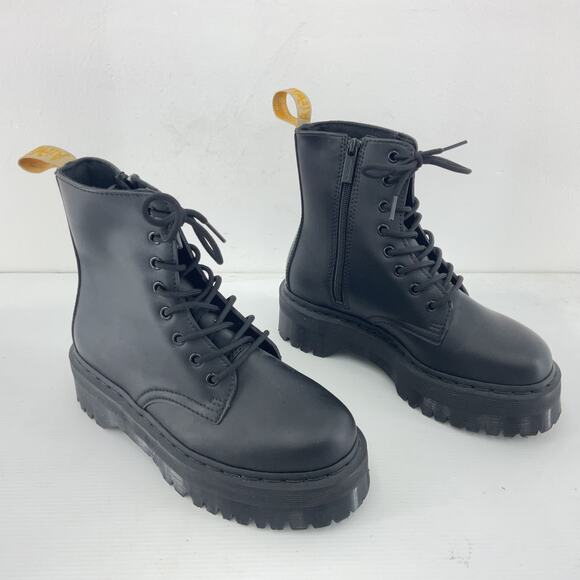 Dr. Martens Jadon II Women's Black Lace Up Platform Leather Combat Boots Size 7 - Picture 2 of 5